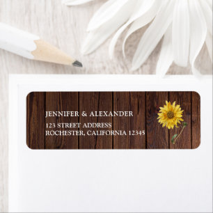Rustic watercolor sunflower wood wedding return