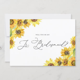 Rustic Watercolor Sunflowers Be My Jr Bridesmaid