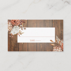 Rustic Watercolor Terracotta Floral Wedding Place Card