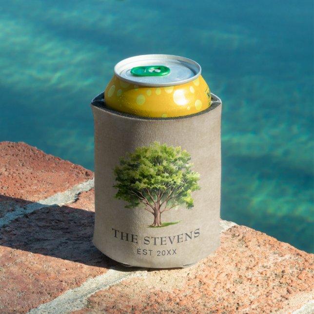 Rustic Watercolor Tree Can Cooler (In Situ Pool)