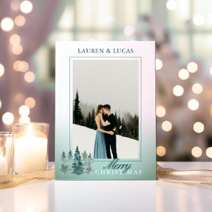 Rustic Watercolor Tree Holiday Christmas PHOTO