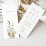 Rustic Watercolor Wedding Day Timeline & Details<br><div class="desc">Design features a delicate bouquet of watercolor greenery and flowers, thistle, daisy, dusty blue fern and dried pampas grass. Designed to coordinate with for the «VERONICA» Wedding Invitation Collection. To change details click «Personalise». To move the text or change the text size, font, or colour click «Click to customise further»...</div>