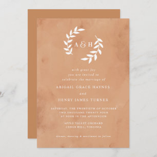 Rustic Watercolor Wedding Invitation