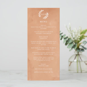 Rustic Watercolor Wedding Menu