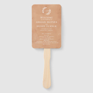 Rustic Watercolor Wedding Program Hand Fan