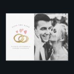 rustic watercolor wedding ring photo save the date postcard<br><div class="desc">rustic watercolor wedding ring photo save the date postcard.</div>