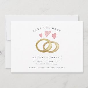 rustic watercolor wedding ring save the date