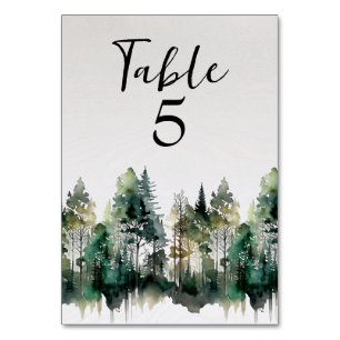 Rustic Watercolor Wedding Table Number