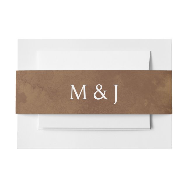 Rustic Watercolor Wild Fern  Invitation Belly Band (Front Example)
