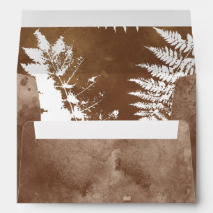 Rustic Watercolor Wild Fern Wedding  Envelope