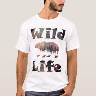 Rustic Watercolor Wild Life Bear  T-Shirt