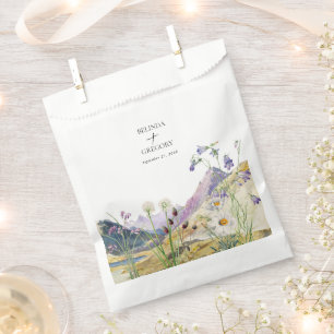 Rustic Watercolor Wildflower Mountain Wedding Favour Bags