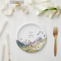 Rustic Watercolor Wildflower Mountain Wedding