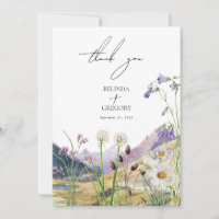 Rustic Watercolor Wildflower Mountain Wedding