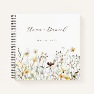 Rustic Watercolor Wildflower Wedding Guest Book