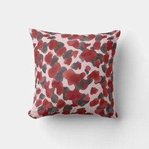 Rustic Watercolor Winter Animal Print Cushion