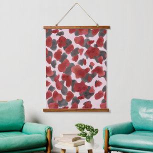 Rustic Watercolor Winter Animal Print Hanging Tapestry