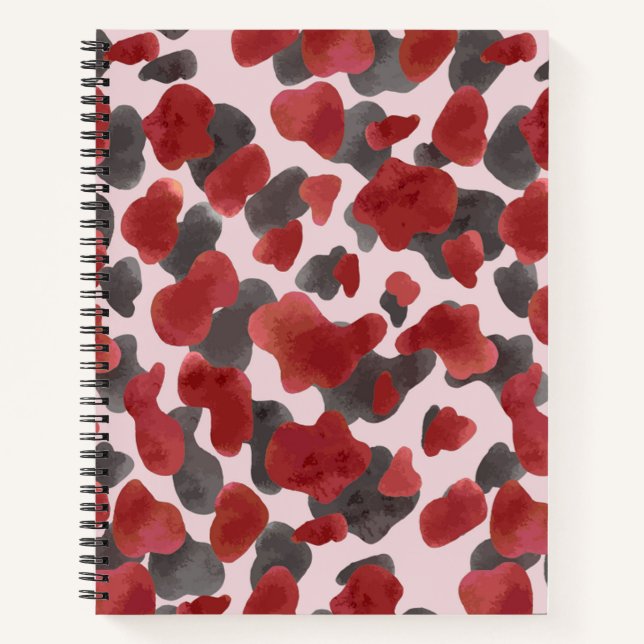 Rustic Watercolor Winter Animal Print Notebook (Front)