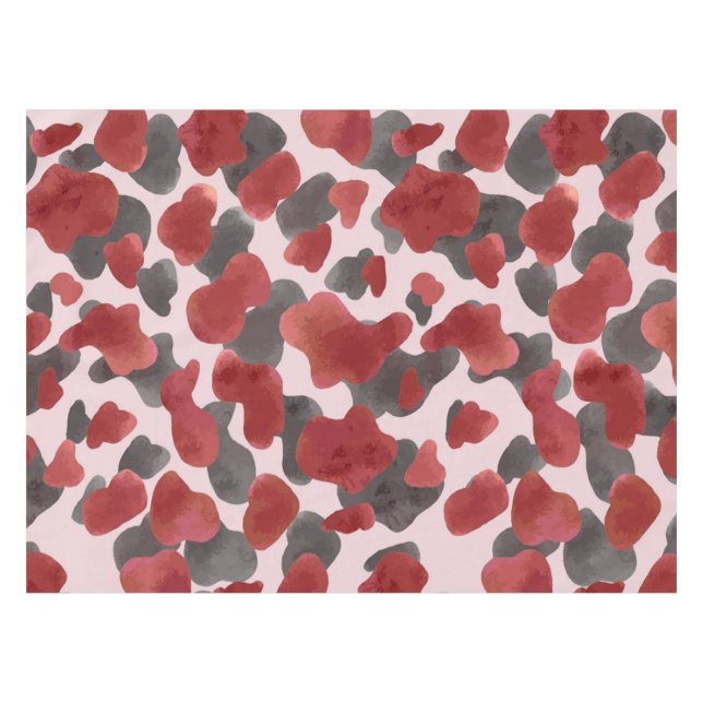 Rustic Watercolor Winter Animal Print Tablecloth (Front (Horizontal))