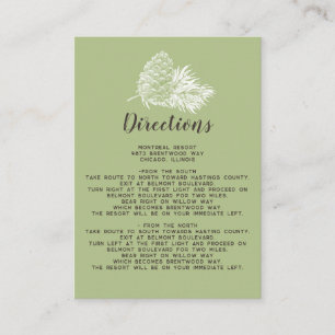 Rustic Watercolor Winter Forest Pine Cone Wedding Enclosure Card