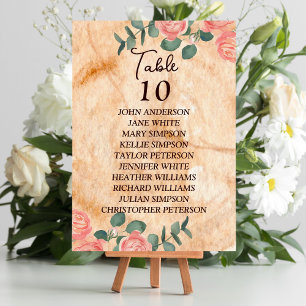 Rustic Watercolor Wood Slice Table Number