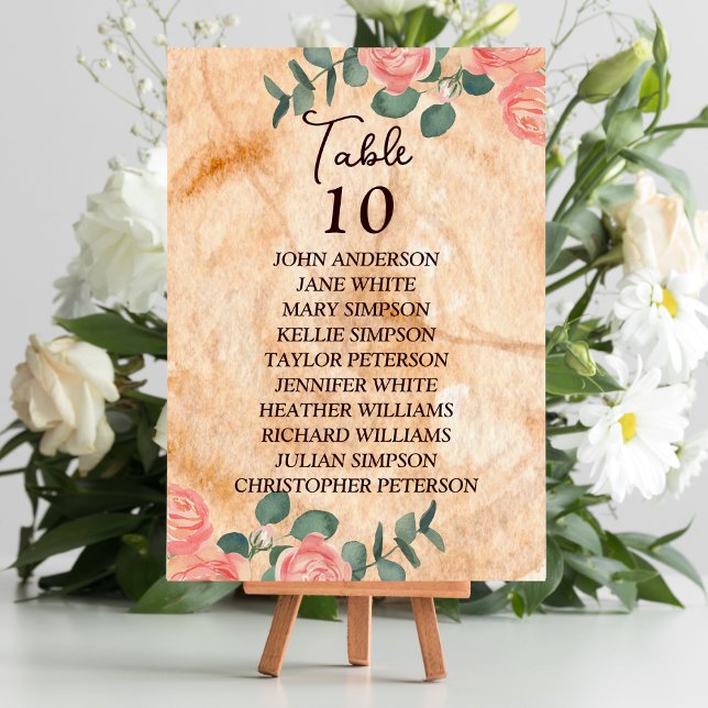 Rustic Watercolor Wood Slice Table Number (Creator Uploaded)