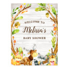 Rustic Watercolor Woodland Animals Welcome