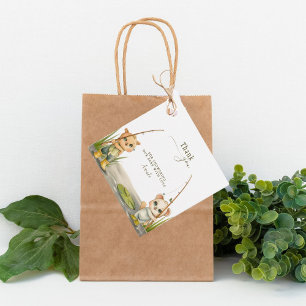 Rustic watercolor woodland Baby Shower Thank You  Favour Tags