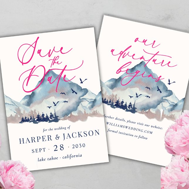 Rustic Watercolor Woodland Forest Save the Date Invitation (Creator Uploaded)