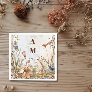 Rustic Watercolor Woodland Wedding Napkin