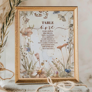 Rustic Watercolor Woodland Wedding Table Number