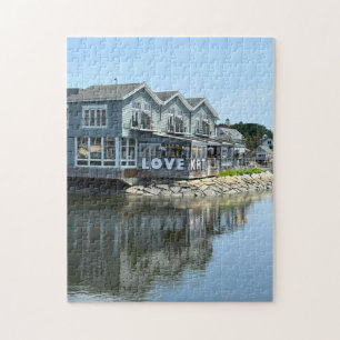 Rustic waterfront buildings in Kennebunkport Maine Jigsaw Puzzle