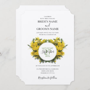 Rustic Wattle Acacia Wedding Invitations
