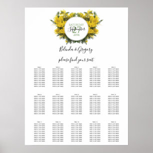 Rustic Wattle Acacia Wedding Seating Chart