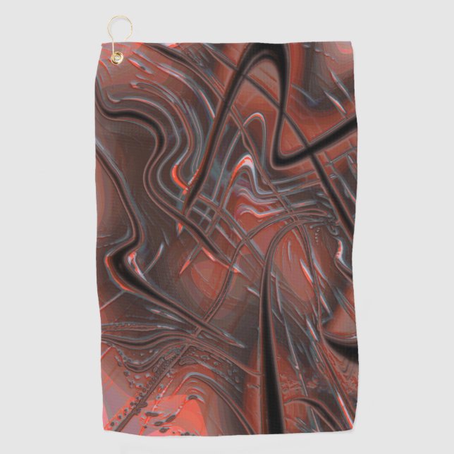 Rustic wavy strokes with smoke shadow on hollow    golf towel (Front)