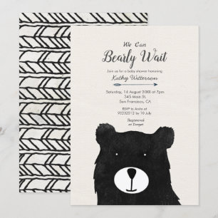 Rustic We can bearly wait baby shower Invitation