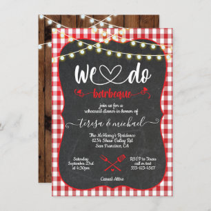 Rustic We do Barbecue Engagement invitations