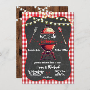 Rustic We do Barbecue Rehearsal Dinner Invitation
