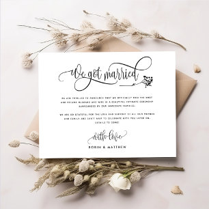 Rustic We Got Married Wedding / Elope Announcement