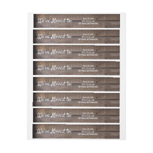 Rustic We’ve Moved Wrap Around Label