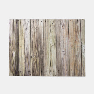 Rustic Weathered Boards with Natural Wood Grain Doormat