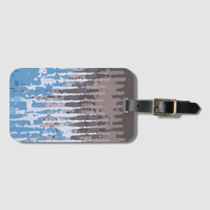 Rustic Weathered/ Brown Blue Design Luggage Tag