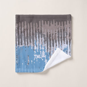 Rustic Weathered/ Brown Blue Design Mat Wash Cloth