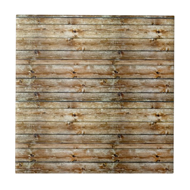 Rustic Weathered Brown Wood Plank Seamless Pattern Tile (Front)