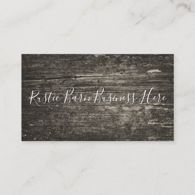 Rustic Weathered & Distressed Barn Wood Business Card (Front)