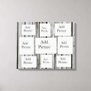 Rustic Weathered Distressed Wood Photo Collage Canvas Print