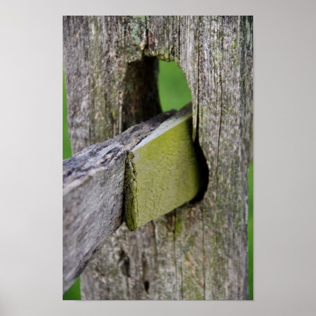 Rustic Weathered Fence Post Poster (Front)