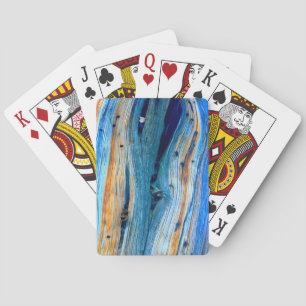 rustic weathered juniper board playing cards