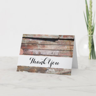 Rustic Weathered Sailboat Wood Planks Nautical Thank You Card