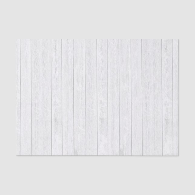 Rustic Weathered White Wood Faux Texture Tissue Paper (Front)